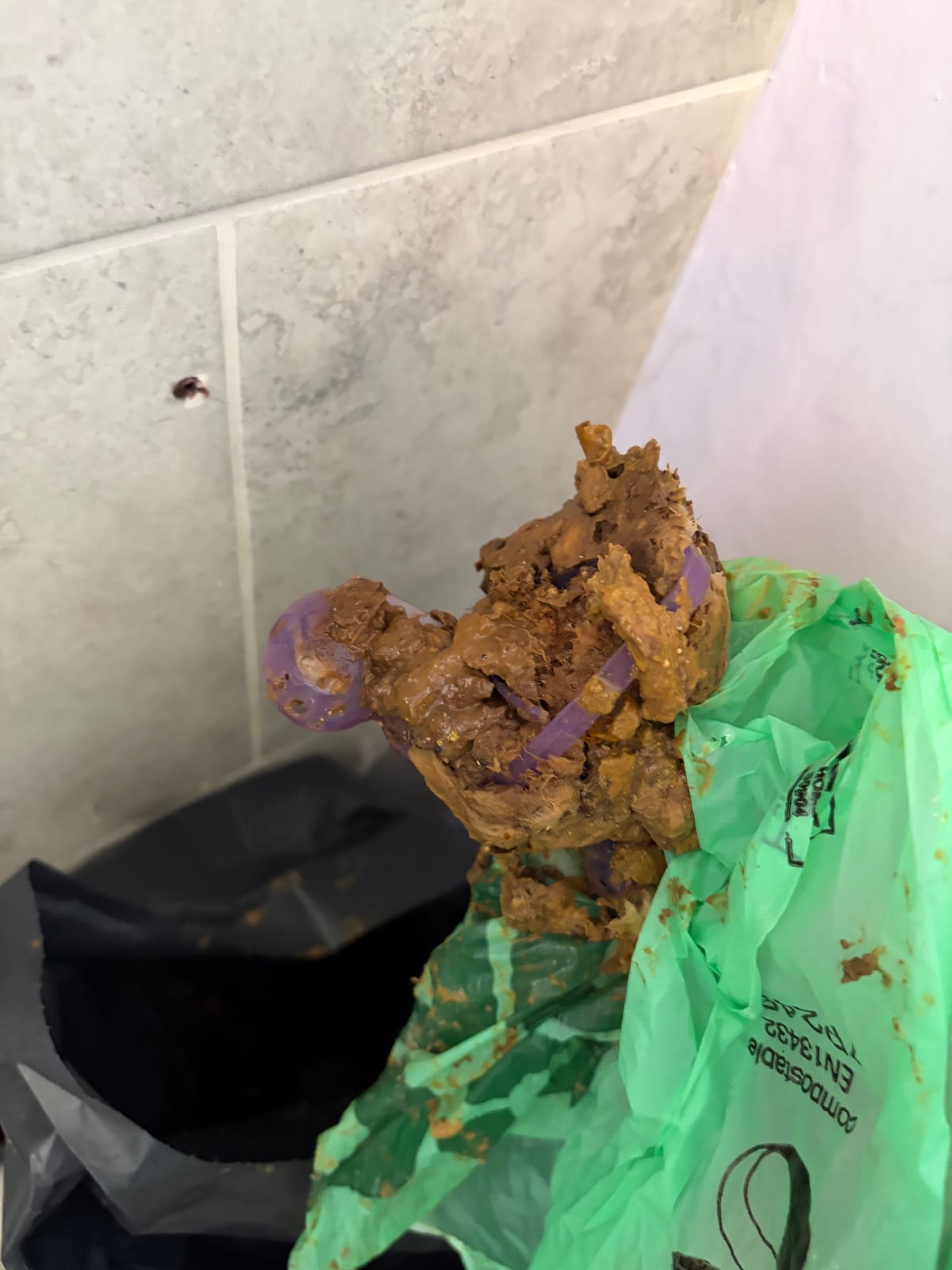 Toilet rim freshener removed from a blocked toilet during the first Cosby call-out