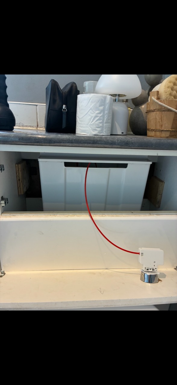New concealed cistern system installed inside the existing vanity unit in Hinckley