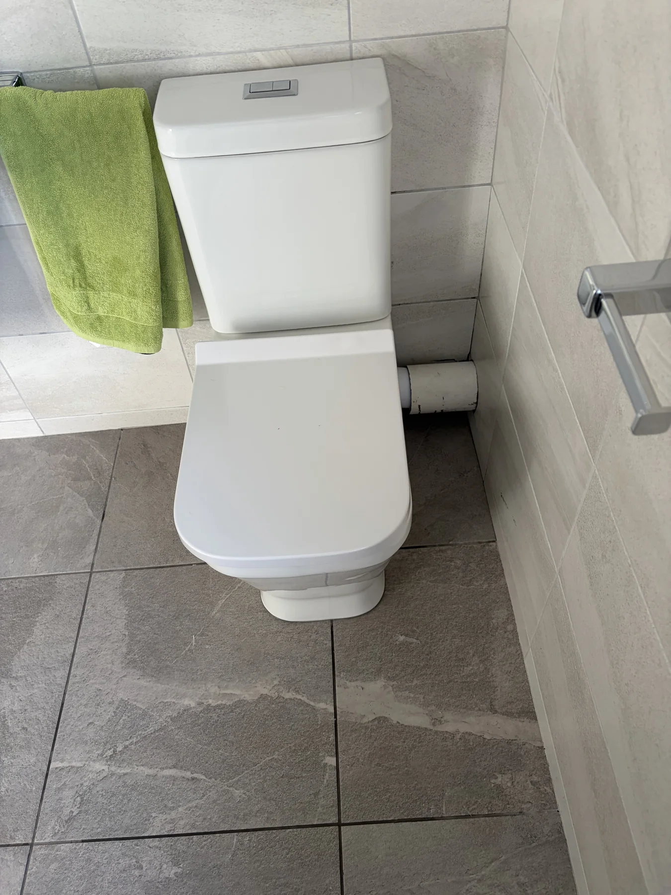 Toilet securely refitted after a leaking pan connector repair in Mountsorrel
