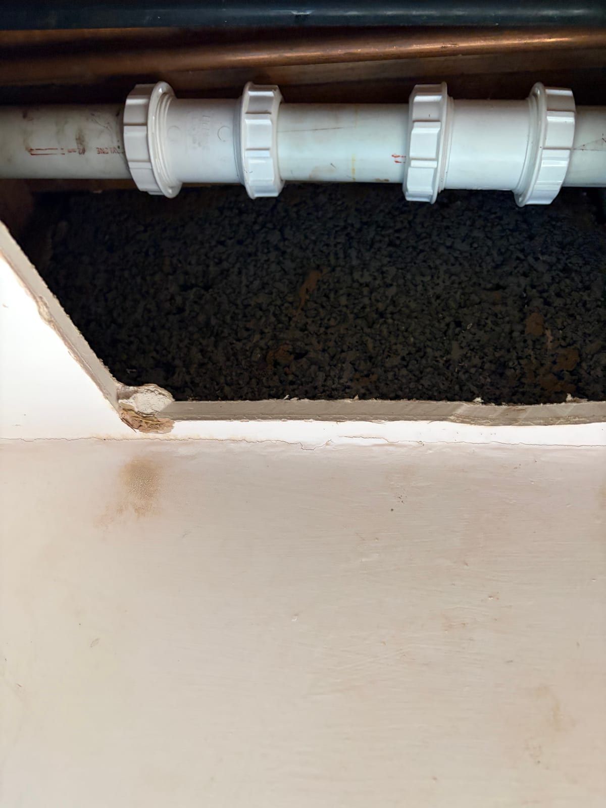 New bath and shower waste pipework installed after a severe blockage in New Parks