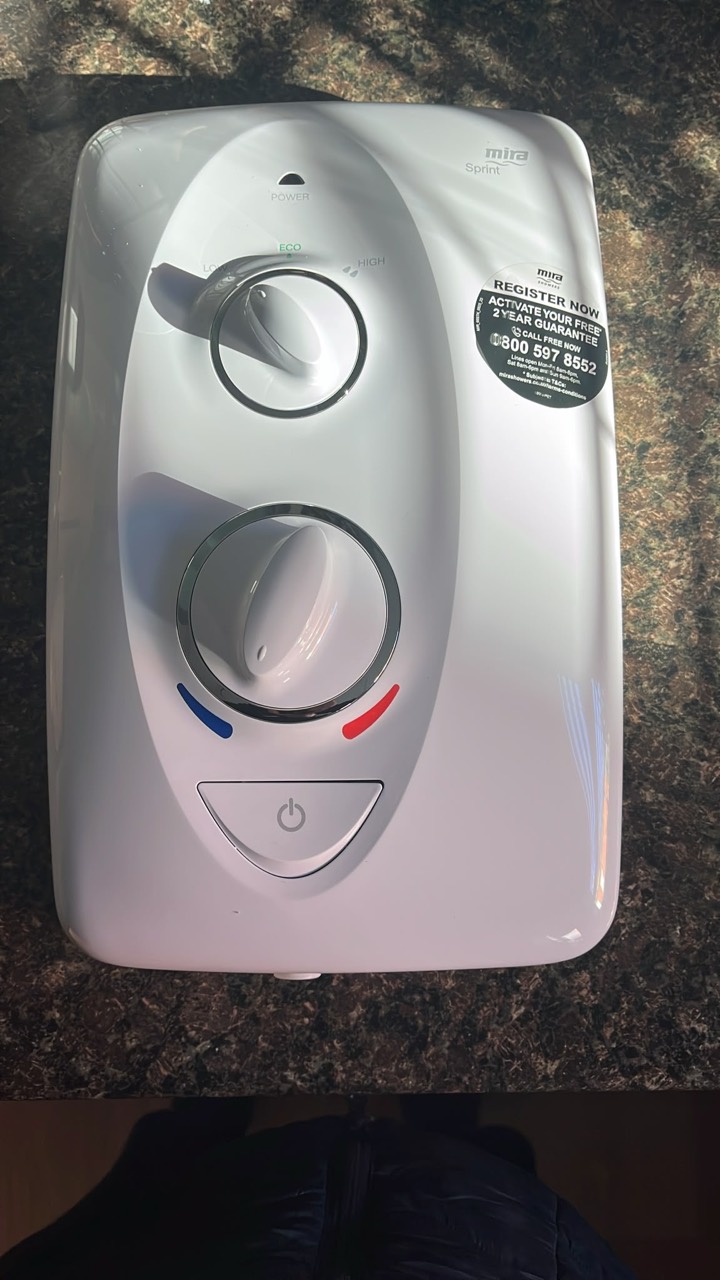 New Mira electric shower checked before installation at a Wigston home