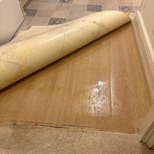 Flooring lifted while tracing a concealed toilet cistern leak in Mountsorrel