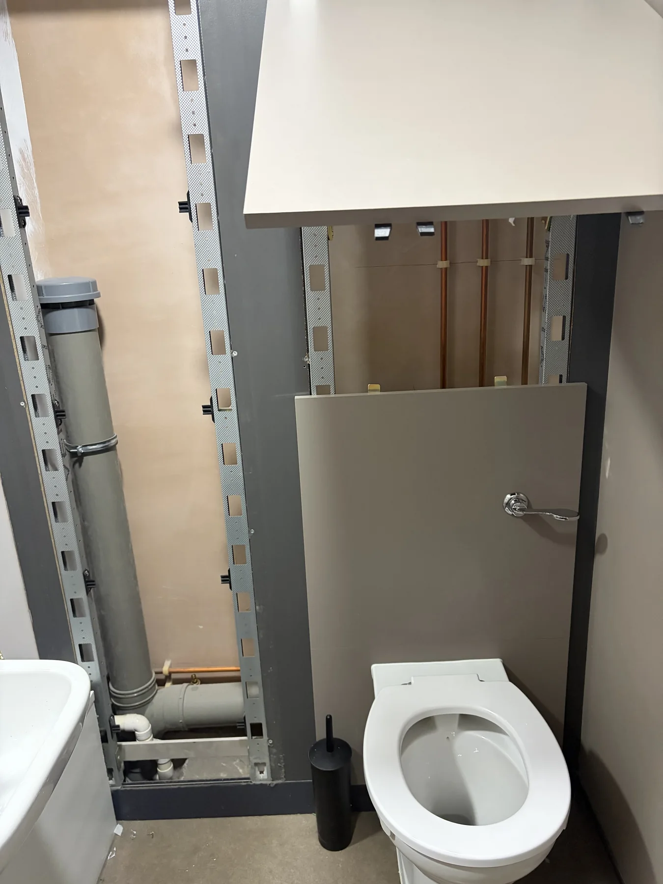 Toilet and basin waste pipework inspected at a surgery in Coalville